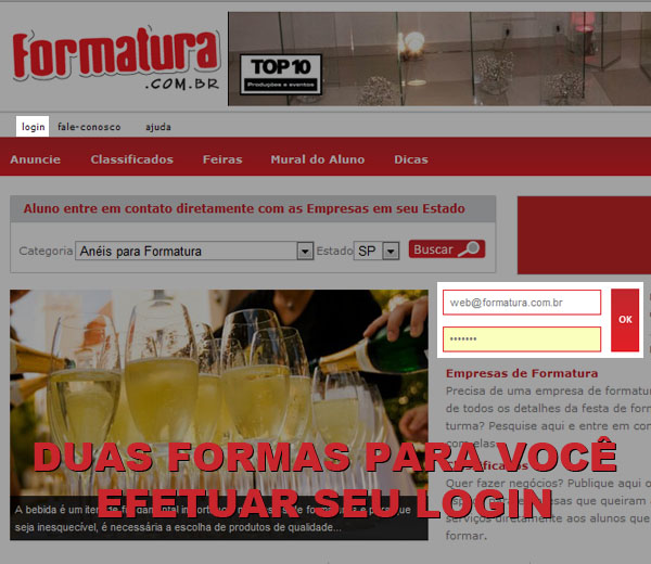 &aacute;rea de login